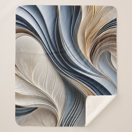 Goldene Luft - Weich blauer und goldener Faden Abs Sherpadecke (Vorderseite)