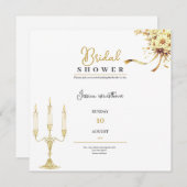 goldene luxuriöse Brautdusche - Einladung (Vorne/Hinten)