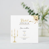 goldene luxuriöse Brautdusche - Einladung (Stehend Vorderseite)