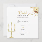 goldene luxuriöse Brautdusche - Einladung (Vorderseite)