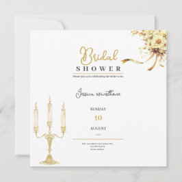 goldene luxuriöse Brautdusche - Einladung