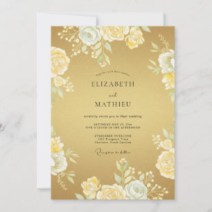 Goldene Luxuriöse Hochzeit Einladung