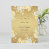 Goldene Luxuriöse Hochzeit Einladung (Stehend Vorderseite)