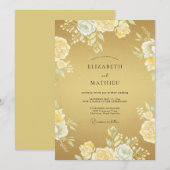 Goldene Luxuriöse Hochzeit Einladung (Vorne/Hinten)