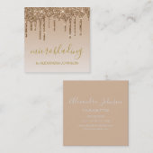 Goldene Luxus Glitzer Microblading Quadratische Visitenkarte (Vorne/Hinten)