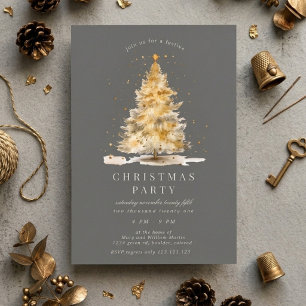 Goldene Luxus-Weihnachtsfeier Einladung