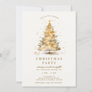 Goldene Luxus-Weihnachtsfeier Einladung