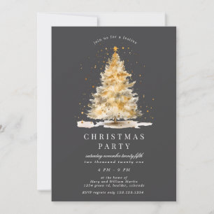 Goldene Luxus-Weihnachtsfeier Einladung