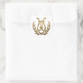 Goldene Lyra-Tasche Quadratischer Aufkleber (Tasche)