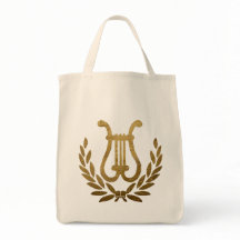 Goldene Lyra-Tasche