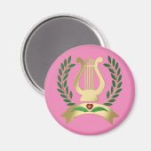Goldene Lyre Magnet (Vorderseite/Rückseite)