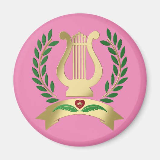 Goldene Lyre Magnet (Vorne)