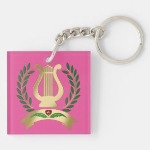 Goldene Lyre Schlüsselanhänger