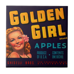 Goldene Mädchen-Äpfel Fliese