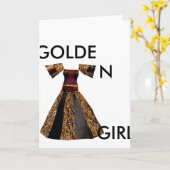 GOLDENE MÄDCHEN-GRUSS-KARTE KARTE (Gelbe Blume)