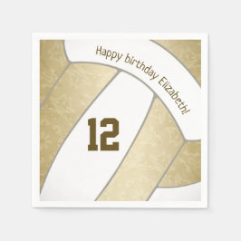 Goldene Mädchenvolleyballsportarten Serviette