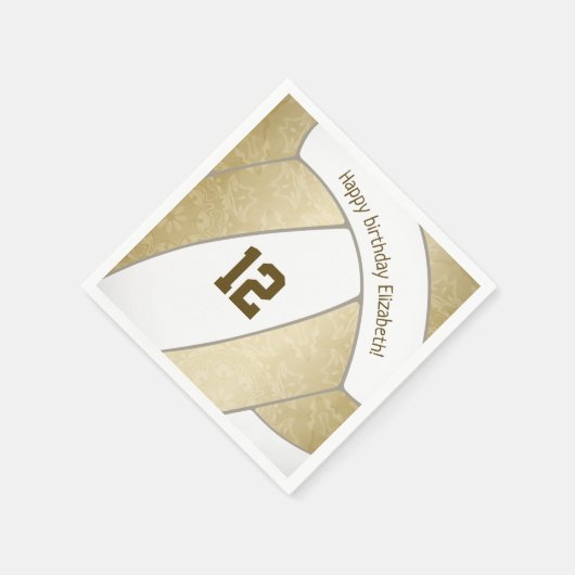 Goldene Mädchenvolleyballsportarten Serviette (Ecke)