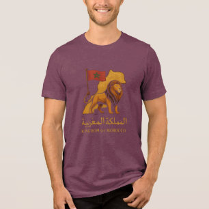 "Goldene Majestät Marokkos Löwe & Arabisches Kön Tri-Blend Shirt