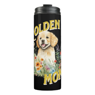 Goldene Mama. Goldenes Retriever-Design Thermosbecher