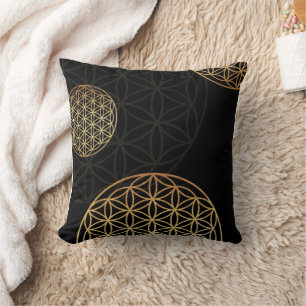 Goldene Mandala-Blume-des-Lebens-Meditation Kissen