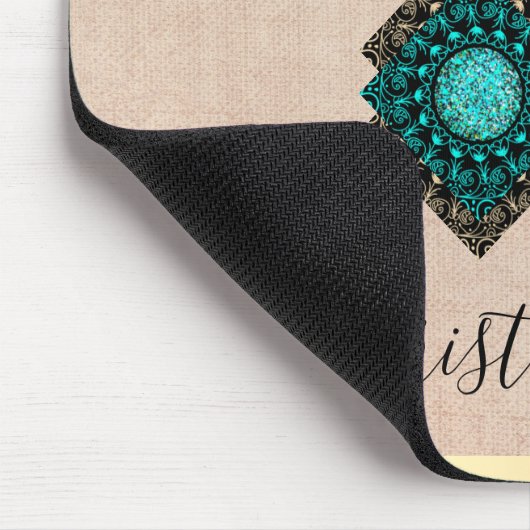 Goldene Mandala-Burlap-Maus-Pad Mousepad (Ecke)