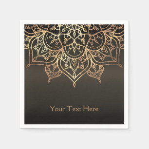 Goldene Mandala Erdiges Braun Bronze Modern Party Serviette