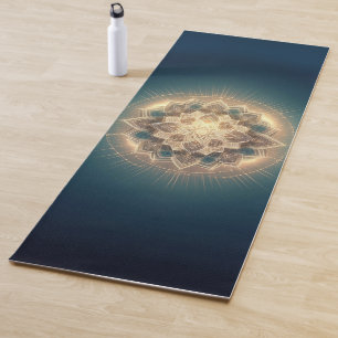 Goldene Mandala-Glühung - Spirituelle Symmetrie Yogamatte