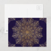 Goldene Mandala Postkarte (Vorne/Hinten)