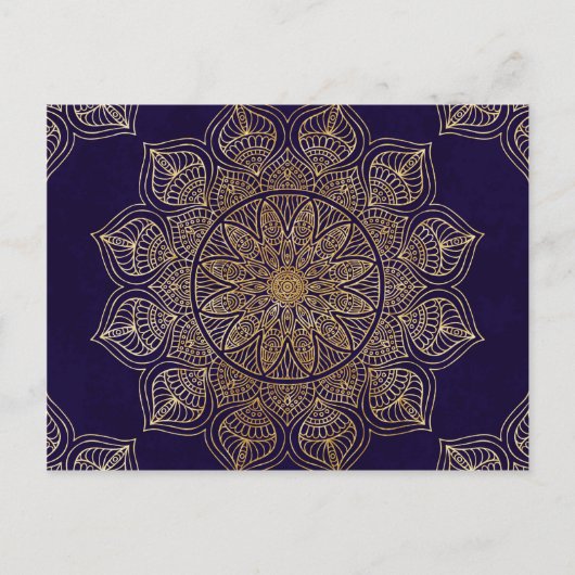 Goldene Mandala Postkarte (Vorderseite)