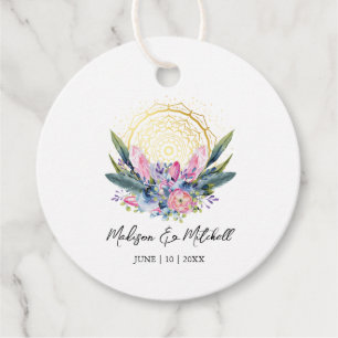 Goldene Mandala-Rosa-Kristall-Boho-Handfasting-Hoc Geschenkanhänger