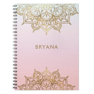 Goldene Mandala Rosa Pfirsich Chic Glamour Modern  Notizblock