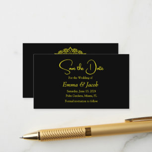 Goldene Mandala-Schwarze Save the Date-Karte Begleitkarte