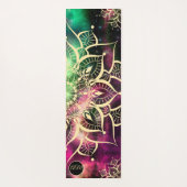 Goldene Mandala Wasserfarbennebel Yogamatte (Rückseite)