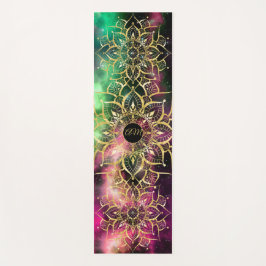 Goldene Mandala Wasserfarbennebel Yogamatte