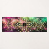 Goldene Mandala Wasserfarbennebel Yogamatte (Vorderseite (Horizontal))
