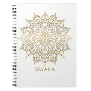 Goldene Mandala Weiße Chic Glamour Moderne Glamour Notizblock