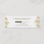 Goldene Mandalarahmen mit weißem Hintergrund Mini Visitenkarte (Rückseite)