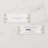 Goldene Mandalarahmen mit weißem Hintergrund Mini Visitenkarte (Vorne/Hinten)