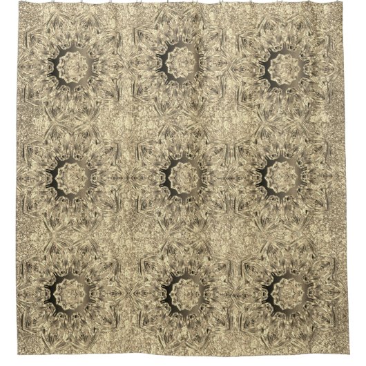 Goldene Mandalase Duschvorhang (Vorderseite)