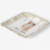 Goldene Mandap Indische Grenzgestaltung Platz Pappteller (Gewinkelt)