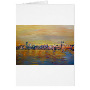 Goldene Manhattan-Skyline mit einem Geschäftscent