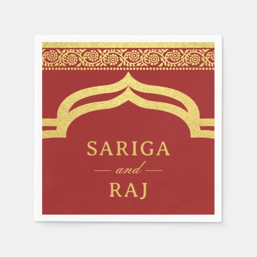 Goldene Marigold Blume Mundap Canopy Arch Wedding Serviette (Vorderseite)