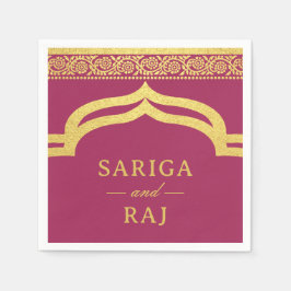 Goldene Marigold Blume Mundap Canopy Arch Wedding Serviette