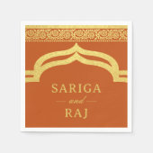 Goldene Marigold Blume Mundap Canopy Arch Wedding Serviette (Vorderseite)