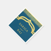 Goldene Marigold Blume Mundap Canopy Arch Wedding Serviette (Ecke)