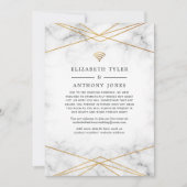 Goldene Marmorfiguren - reduzierte Hochzeitsgäste Ankündigung (Vorderseite)