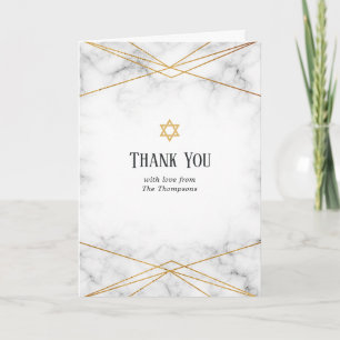 Goldene Marmorgeometrie Bat Mitzvah Dankeskarte