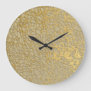 Goldene Marmorierung: Grunge-Textur-Design Große Wanduhr