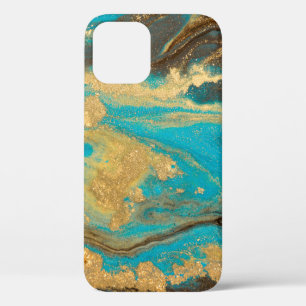 Goldene Marmorierung Textur Design. Blau und golde Case-Mate iPhone Hülle