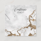 Goldene Marmorschlacke Bracelet Ohrring Juwelendis Quadratische Visitenkarte (Vorderseite)